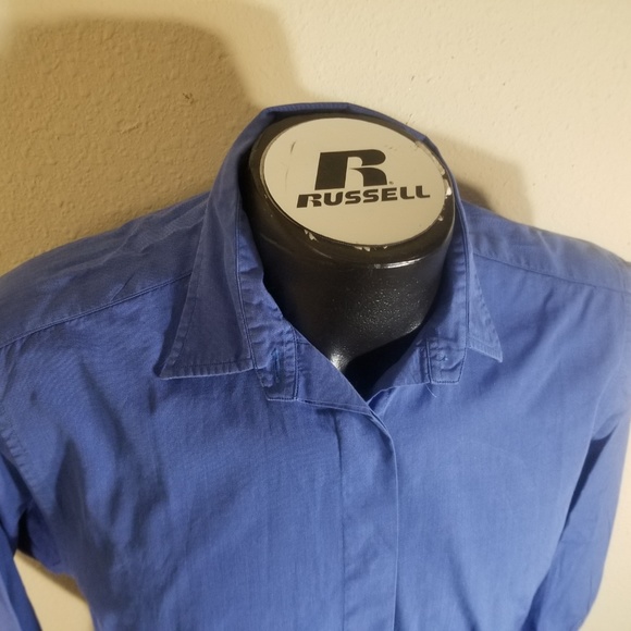 Thomas Pink Men Blue Dress Shirt Size US 14 - Picture 5 of 8